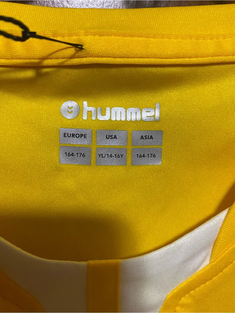 Hummel Yellow Boys Youth Short Sleeve Soccer Jersey YL 14-16
